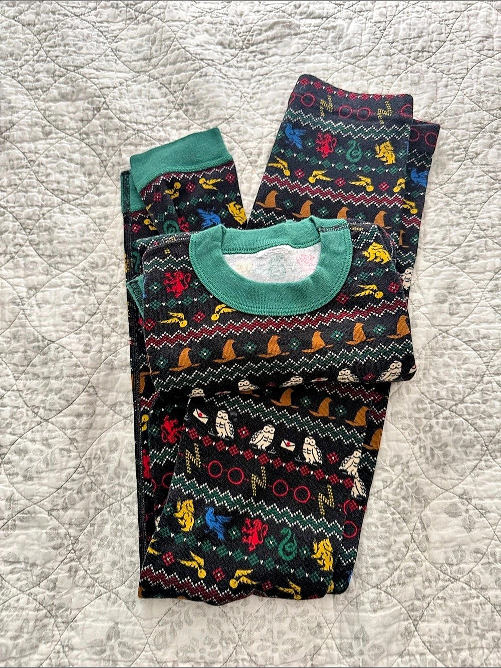 Harry Potter Hogwarts Houses Fair Isle Holiday Pajama Set Pajama Set